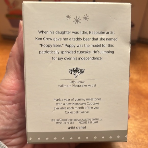 NIB Hallmark “Star-Spangled Bear” Keepsake Cupcake ornament. - Picture 2 of 10